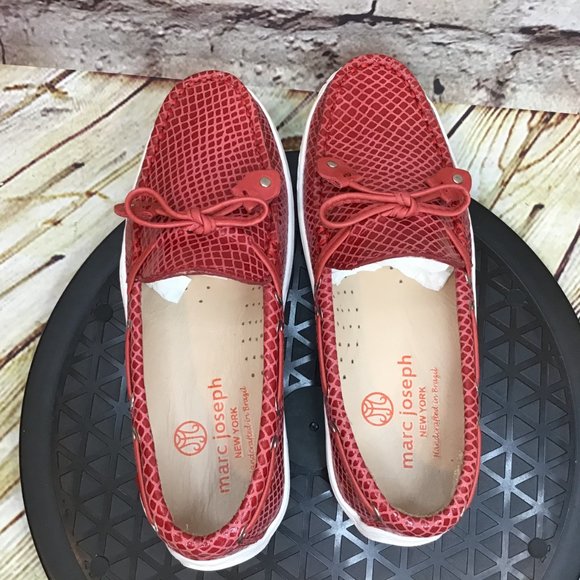 Marc Joseph New York Kids Red Snake Print Tassel Bow Dress Loafers Size 12 T - Picture 4 of 8